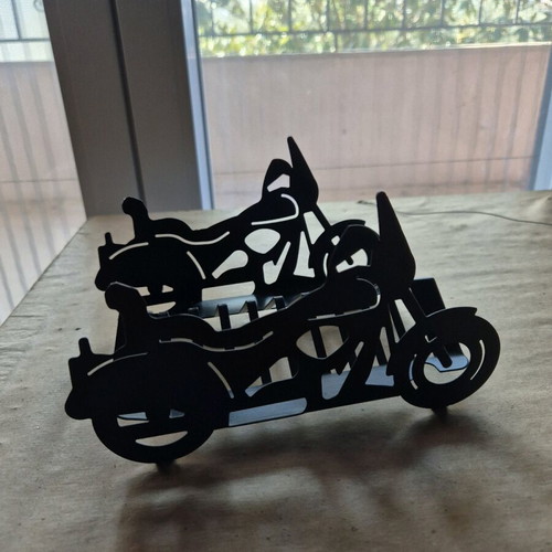 Metal Chopper Motorcycle Stand and Holder like new, vintage design