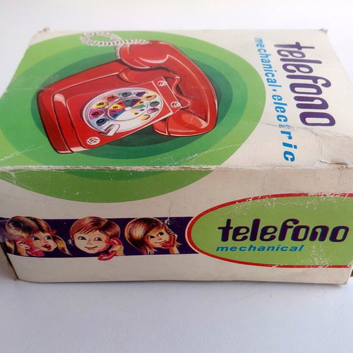 Mechanical Telephone Priftis toy from 1970s, new