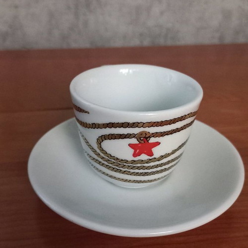 Collectible cups used, set of 2, porcelain