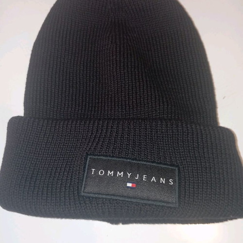 Tommy Jeans knit cotton hat new, black