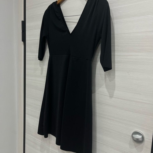 Zara women's mini dress new, black with V neckline