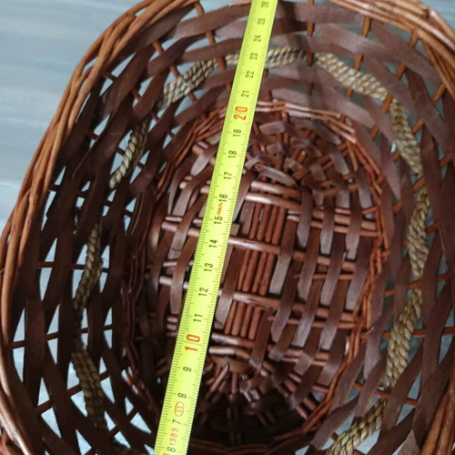Bamboo basket oval brown 30cm decorative like new