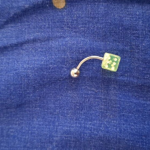 Barbell dice earrings set like new, multicolored