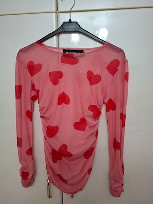 Sheer top with hearts, like new, Nazezhda Clothing