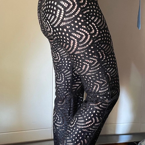 Comme Des Fuckdown lace pants with fuchsia elastic logo, like new