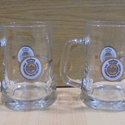 Warsteiner beer two promotional glass mugs 300ml like new