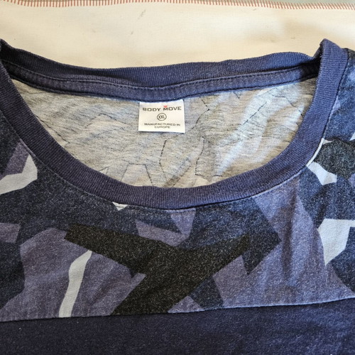 Body Move men's T-shirt XL/XXL, 100% cotton, blue and black