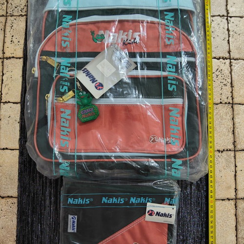 Vintage Nakis school bag and pencil case new, 90s set