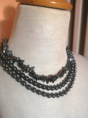 Hematite Vintage Short Necklaces Pack like new, gray