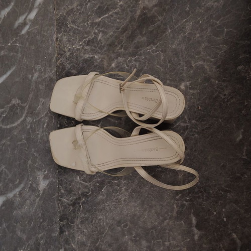 Bershka white sandals with transparent straps used