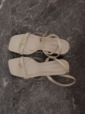 Bershka white sandals with transparent straps used