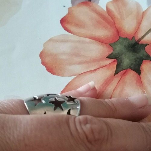 Silver 925 ring with moons and stars new