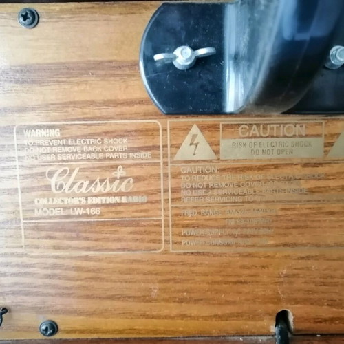 Imitation gramophone radio like new with cassette and wooden base