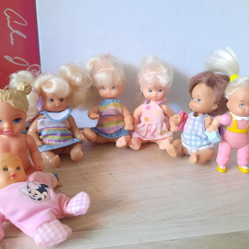 Retro Mini Dolls and Babies Steffi Love Simba & Petra used, set of 7