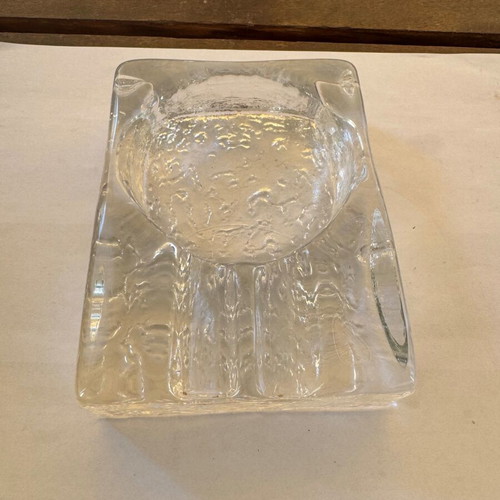 KOSTA BODA vintage ice glass ashtray set of 2 by Rolf Sinnemark