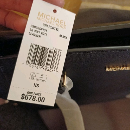 Τσάντα Michael Kors Charlotte 3 σε 1 καινούργια, μαύρη με χρυσαφί λεπτομέρειες
