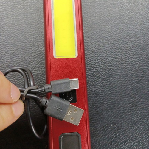 Flashlight new with battery indicator, magnet and hook