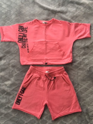 Evita Girls' Sports Set like new, pink, sizes 122-128 cm