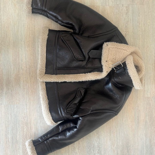 Oversized Shearling Jacket Zara like new, dark brown and beige