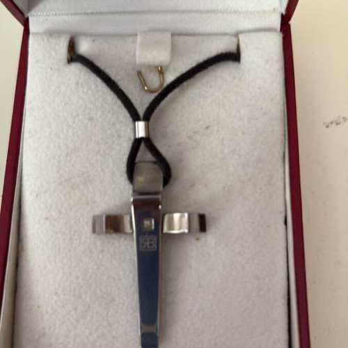 Cross with cord and zircon Vildiridis like new