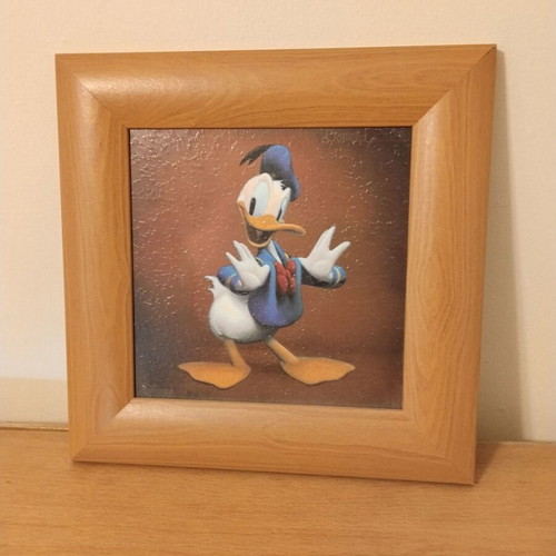 Donald Duck Disney framed art, new, 23x23 cm