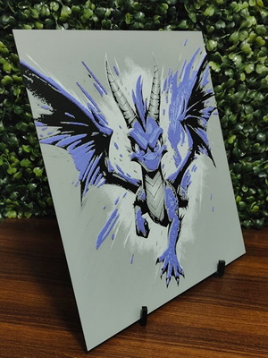 Spyro The Dragon Hueforge ανάγλυφο πορτρέτο 3D εκτυπωμένο καινούργιο