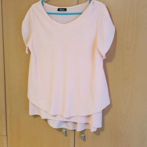 Blouse salmon color double fabric, like new, size L