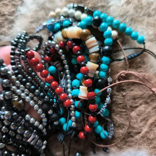 Bracelets with semi-precious stones new, handmade