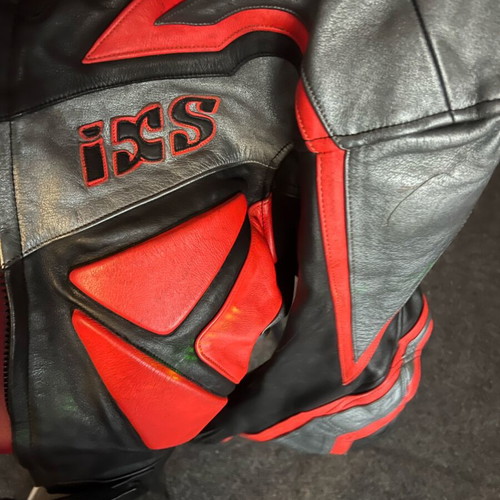 IXS leather motorcycle jacket used, size large
