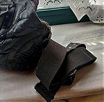  Τσάντα δερμάτινη με κομμάτια από puffer, γκρι, Replay, με έξτρα χερούλι για τον ώμο, σε άριστη κατάσταση