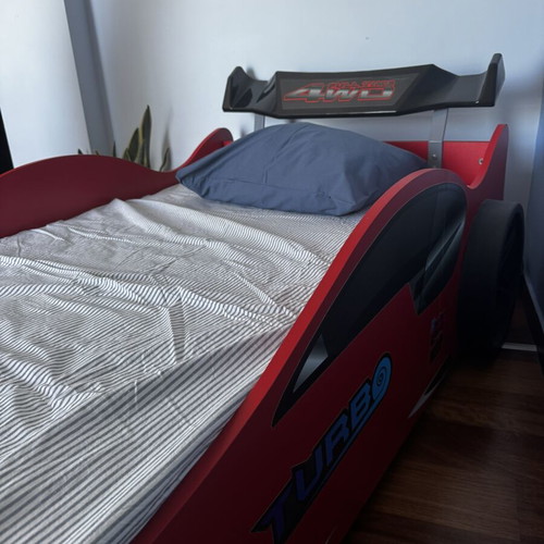 Children's Car Bed Turbo red racing used, 2.20x1.10m