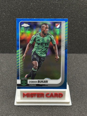 2025 Topps Chrome MLS Osman Bukari Blue Refractor card near mint