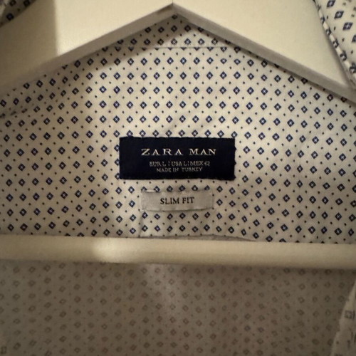 Πουκάμισο Zara slim fit σαν καινούργιο, άσπρο, μέγεθος L