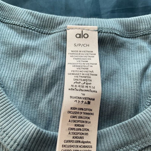 Alo Ribbed Crop Top new, blue