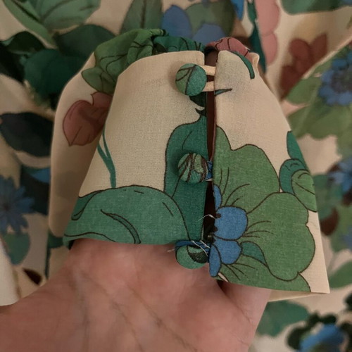 Sheer floral shirt Zara like new, size M, beige and blue