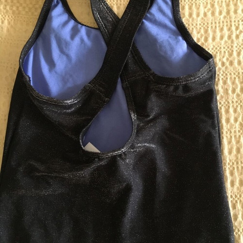 Marks and Spencer children's swimsuit like new, black with iridescent detail, age 8-9