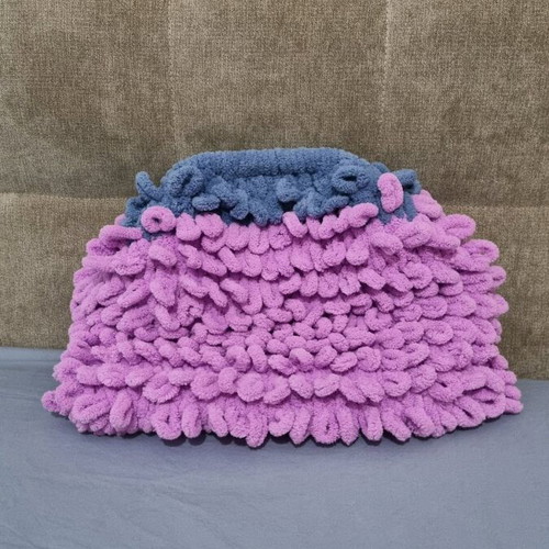 Puffy bag hand lilac and blue new