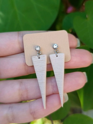 Earrings new from polymer clay and steel beige and silver
