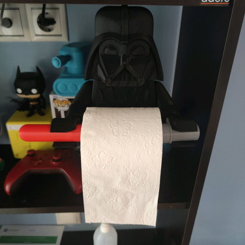 3d printed Starwars Lego miniature wall mounted paper holder Darth Vader like new