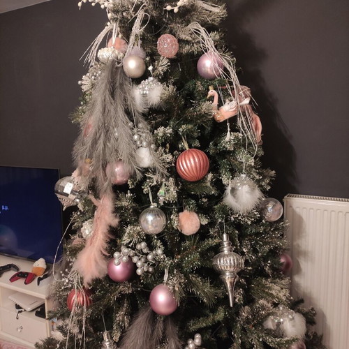 Christmas tree with decorations used