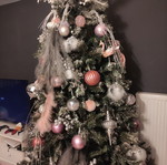Christmas tree with decorations used