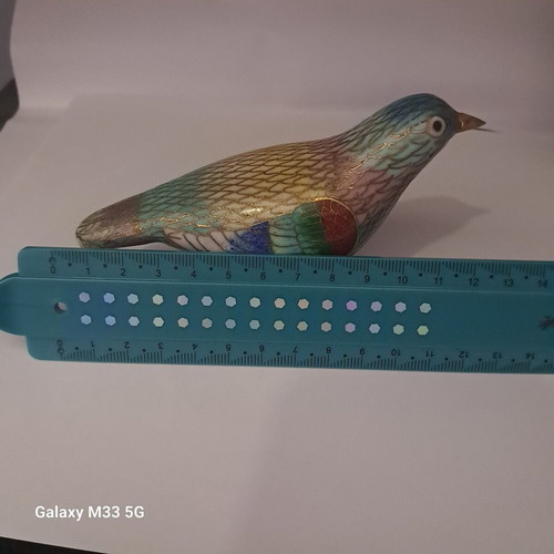 Vintage cloisonné decorative bird figurine
