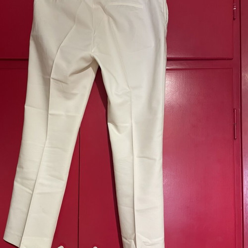 Zara white pants with black belt like new, size L 40 12