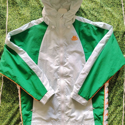 Kappa Men's 222 Banda Niko Hooded Jacket like new, size M, colorful turquoise