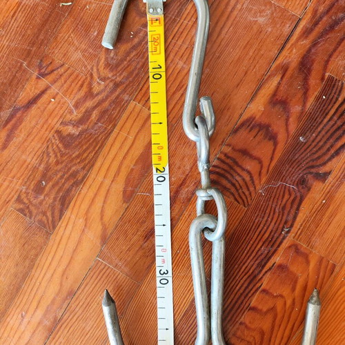 Large double meat hook with swivel new 40cm length, 1.10 thickness