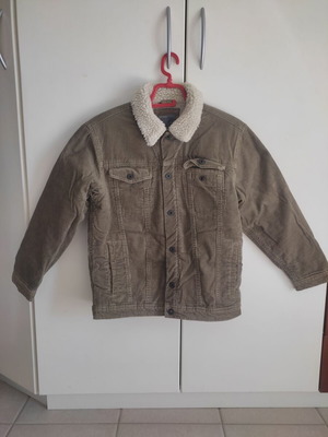 Old Navy corduroy jacket with fur used, size L, brown-beige