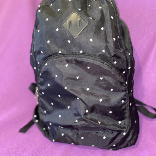 Black school backpack like new with star patterns