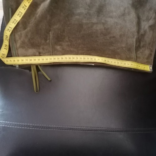 Ashley Brooke vintage leather maxi skirt new, suede, oil color