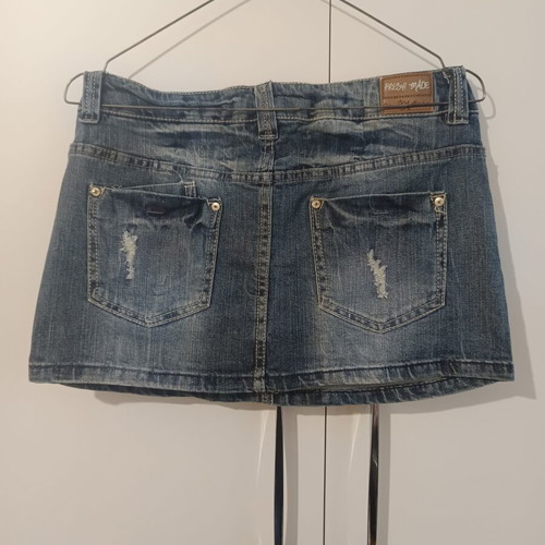 Denim mini skirt used, size S 36 8, blue
