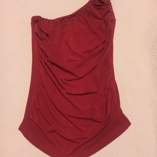 Fitted one-shoulder blouse red medium-large used